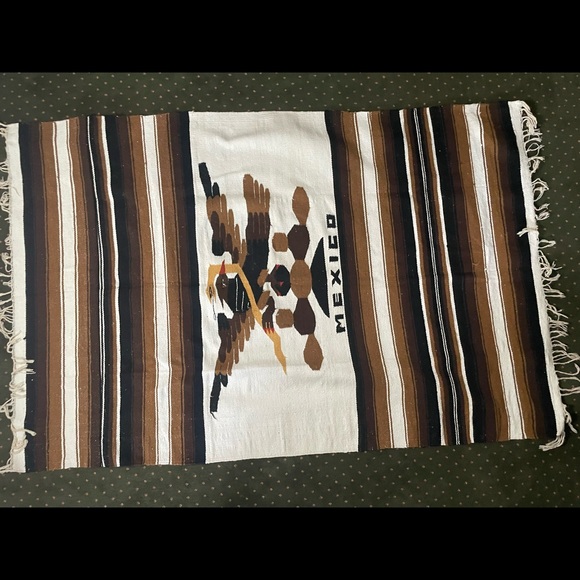 Multicolored brown Mexico blanket - Picture 2 of 4